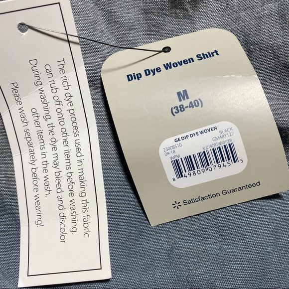 NWT George Men’s Slim Fit Dip Dye Woven Shirt Size M(38-40) - Picture 4 of 7